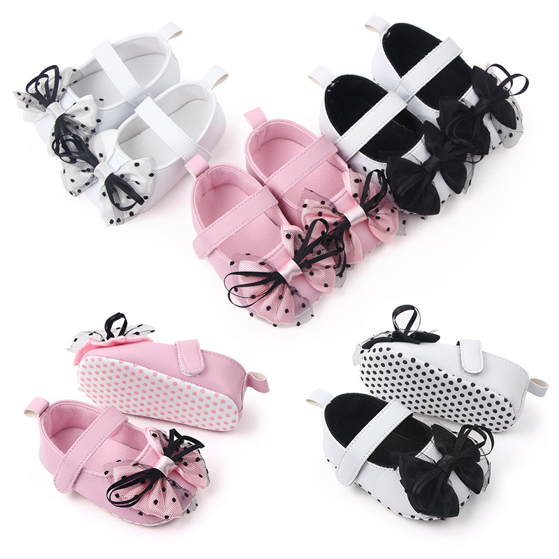Polyurethane shoes with bow girl's for early age