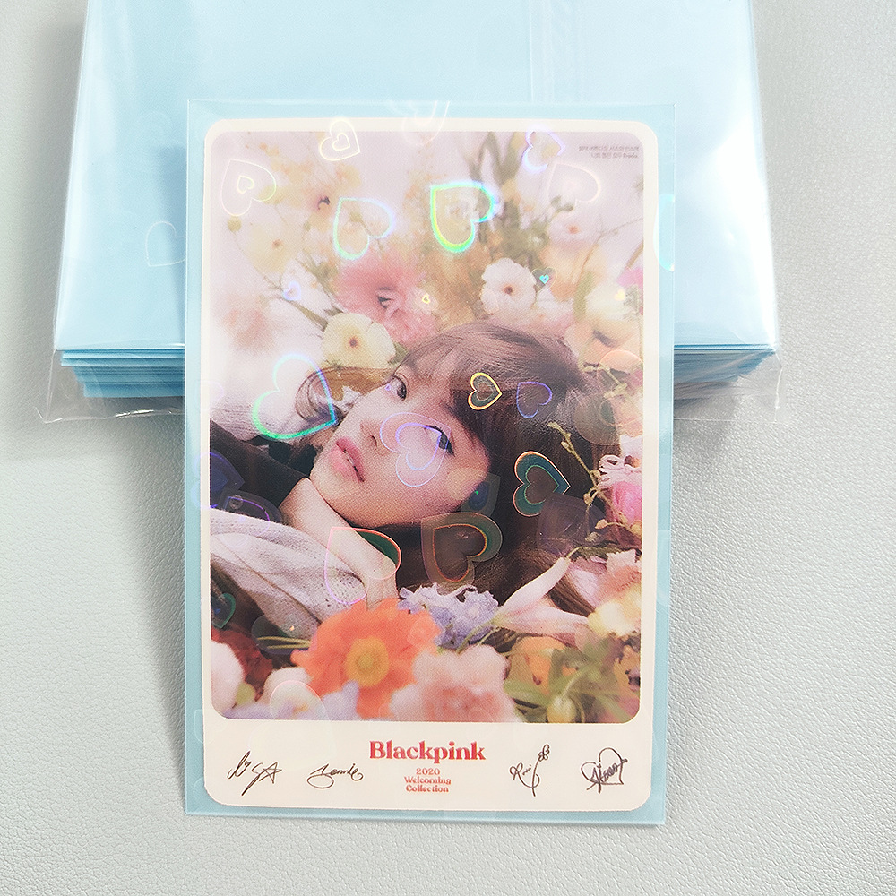 61*91 (amor flor láser macaron azul)(20 seda 50 unids/bolsa)