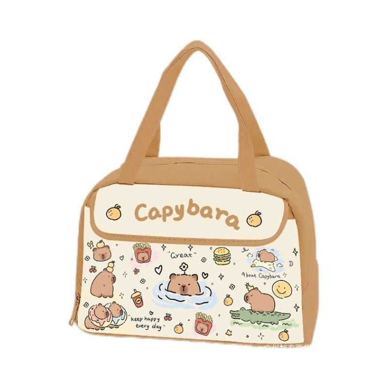カピバラ断熱バッグかわいいカピバラ漫画弁当バッグ防水オイル断熱米袋学生ハンドバッグ|undefined