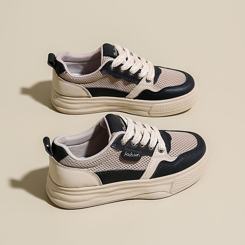 2025 zapatos de verano para mujer nuevos zapatos de lona transpirables para mujer, versión coreana de todo fósforo, plataforma deportiva y casual, zapatillas bajas, zapatos de moda