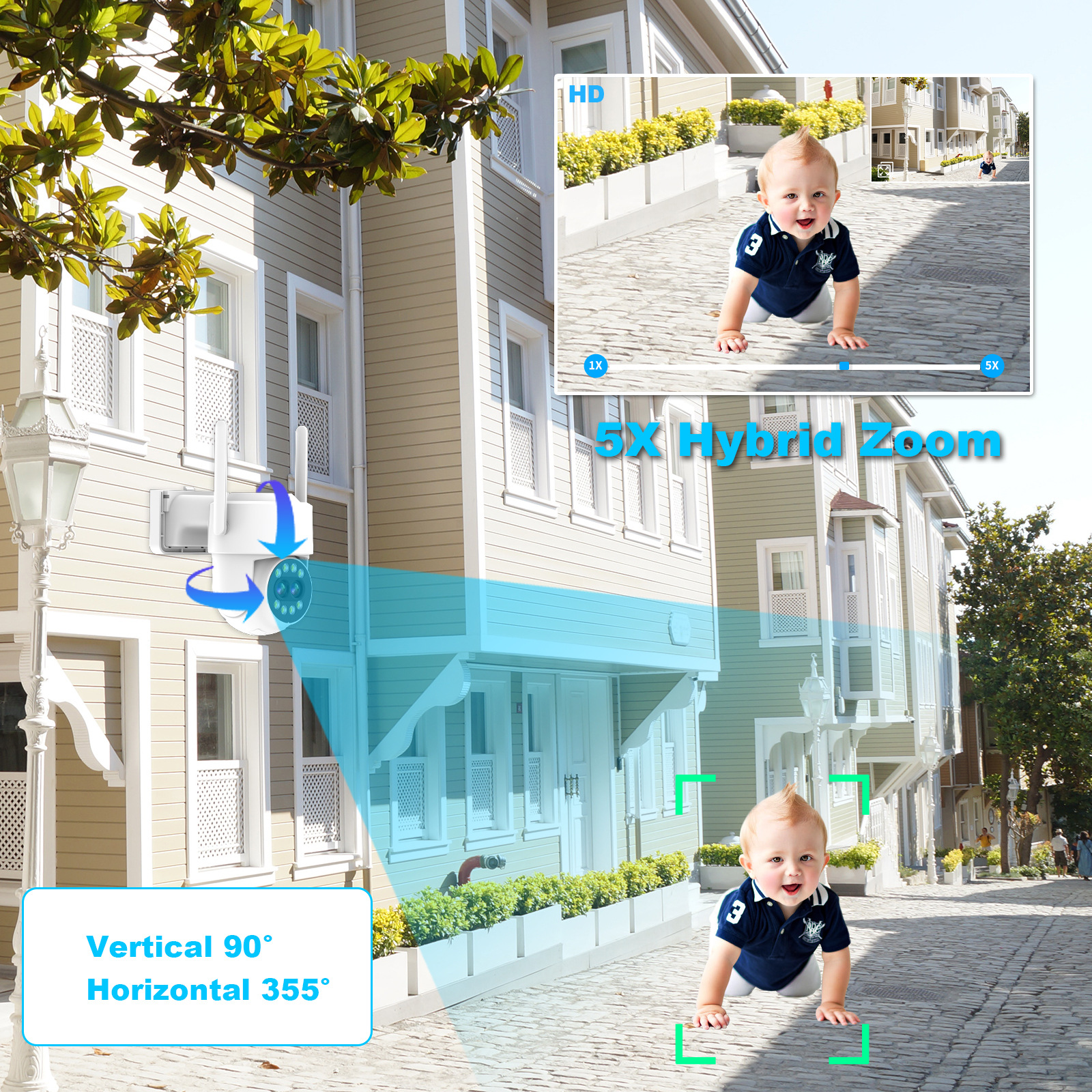 Fuente fábrica cámara de zoom para exteriores HD zoom 5x comercio exterior explosivo transfronterizo monitor PTZ inalámbrico