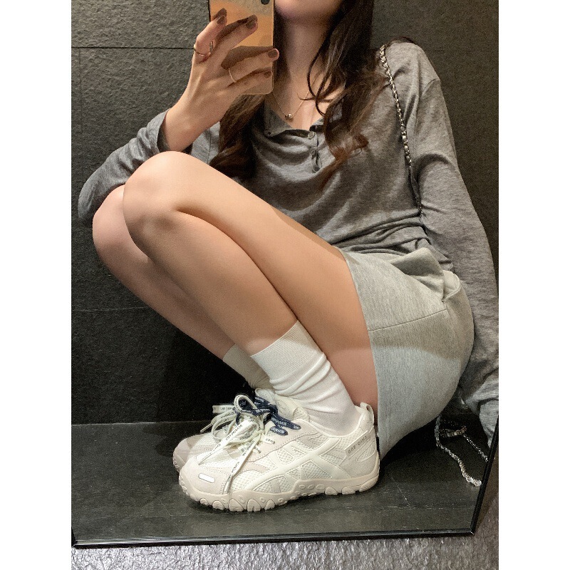 Cowhide 7cm Inner Height German Training Shoes for Women 2025 New Double Shoelaces for Small People Thick-Soled Sports and Leisure Forrest Gump Shoes