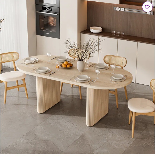 Solid Wood Extendable Dining Table and Chair Combination Set Customized for Home Kitchen Simple Style Soft-Packed Dining Table and Chairs Customized