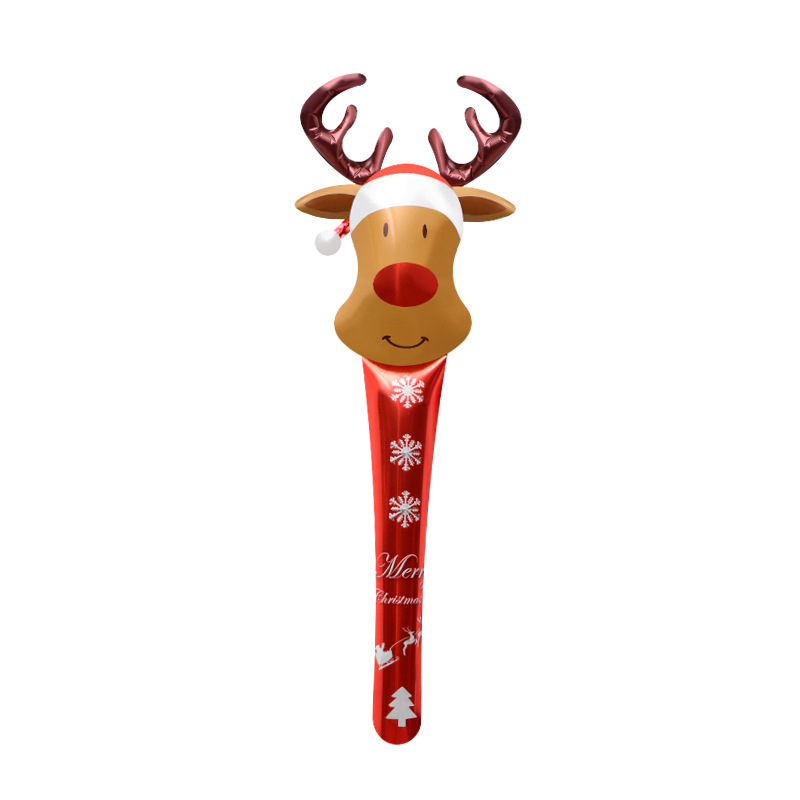 Evento de la tienda de Navidad, regalo de empuje, regalo, juguete, globo, Papá Noel, caricatura, globo de mano que golpea un palo_voghion.com