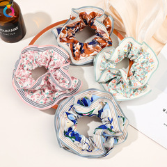 Qiyue Sweet Floral Large Intestine Hairband High-End Hair Ties Large Intestine Hairband Elastic Hair Ties Women's Hair Accessories Wholesale