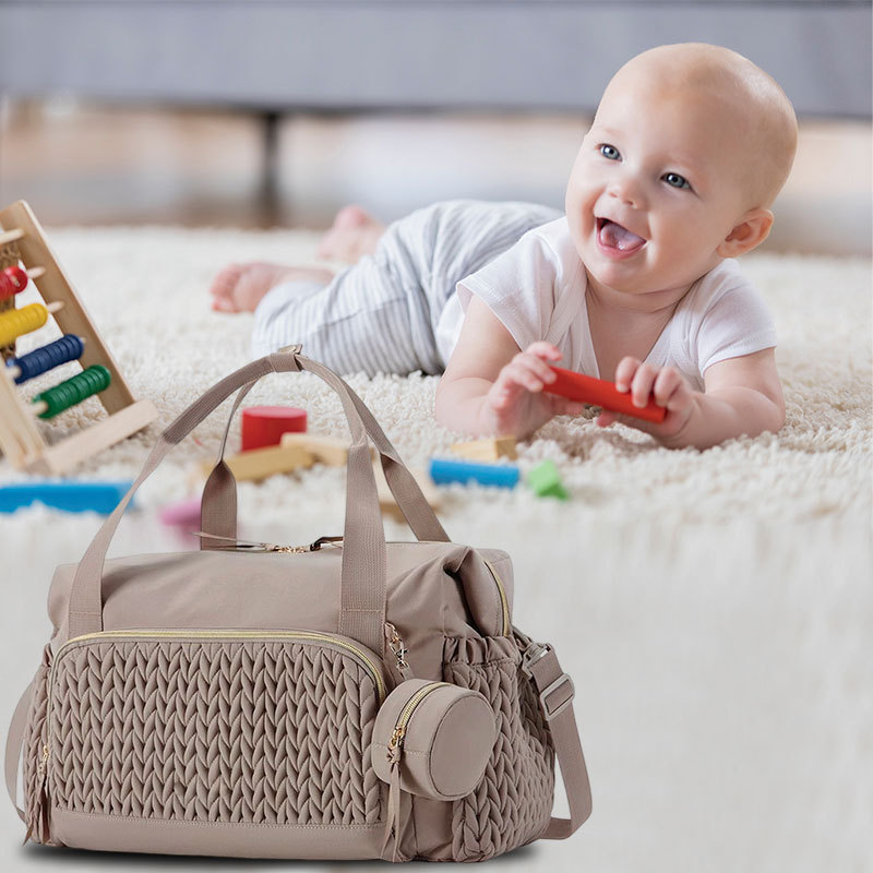 Cross-Border Mommy Bag, Multifunctional Mother and Baby Outing Fashion Mommy Bag, Large Capacity Crossbody Backpack, Baby Stroller Hanging Bag