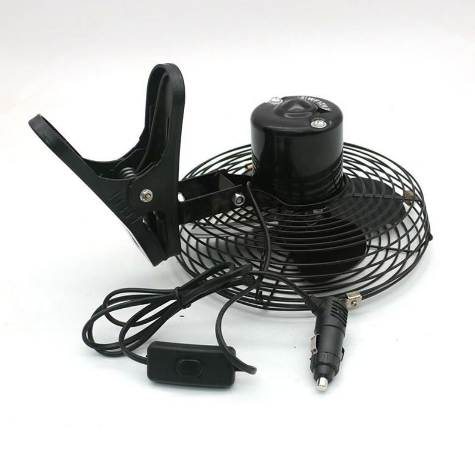 Construction Vehicle Fan 12V24V for Trucks and Vans, Cooling, Wholesale for Fleets, 12V Car Fan with Strong Wind Power