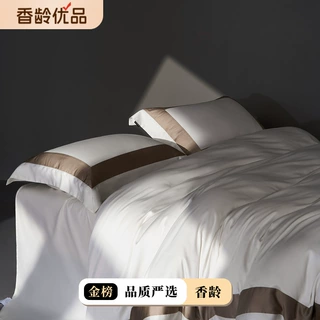 意式高档200支长绒棉四件套全棉高级感纯棉床单被套别墅床上用品