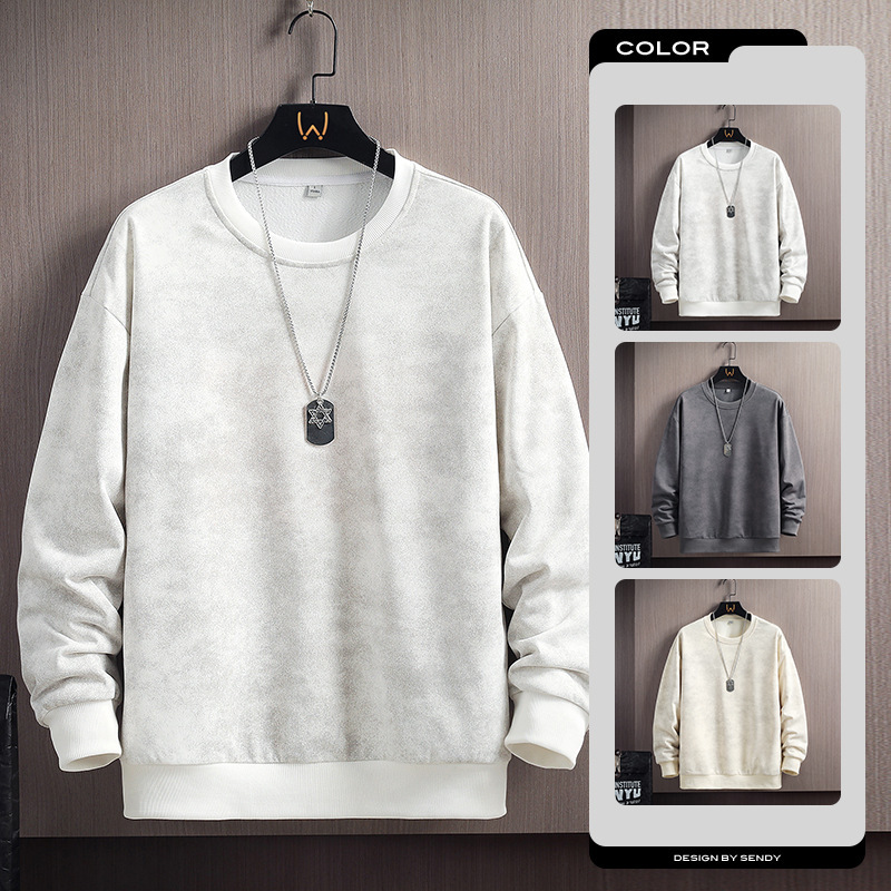 Sweat Men's 2024 New Autumn Youth Urban Simple Printing Loose Sports Casual Round Neck Top Men's Foreign Trade Sweat Men's 2024 New Autumn Youth Urban Simple Printing Loose Sports Casual Round Neck Top Men's Foreign Trade