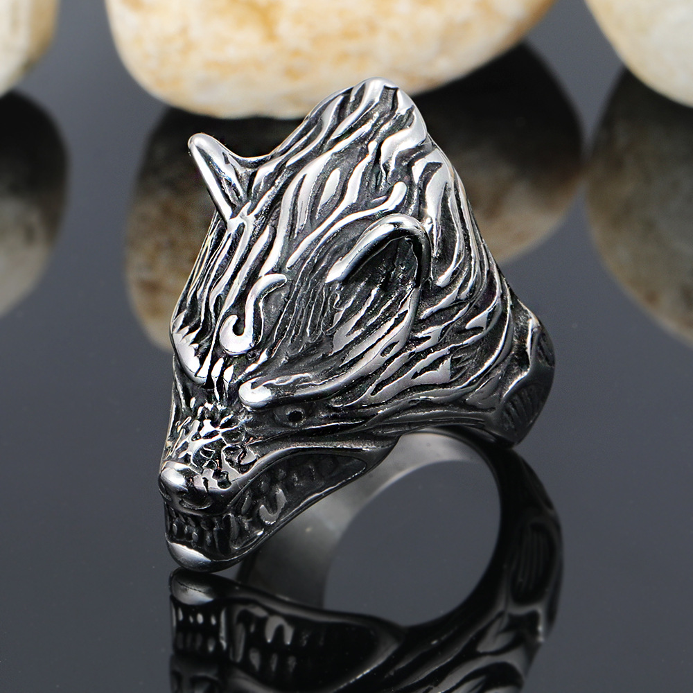 Street Occasion Titanium Steel Material Punk Animal Titanium Steel Plating Men's Rings