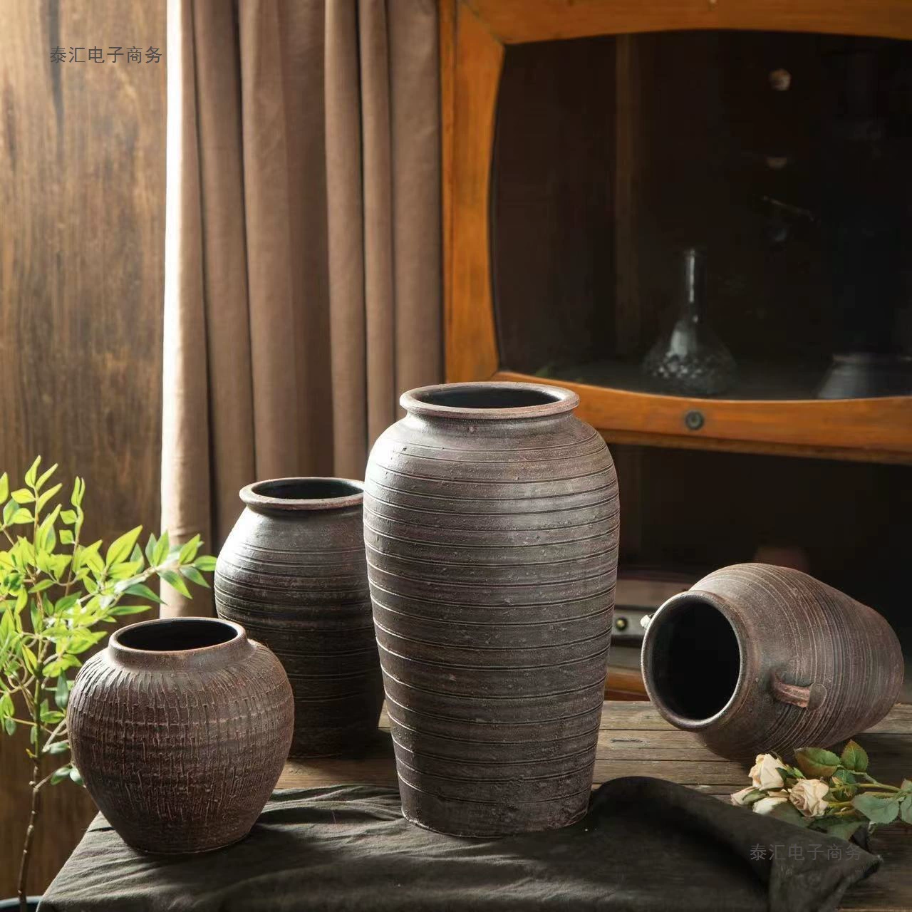 Ручная работа, ваза из ретро-керамики, цветочный горшок, керамический горшок с сухоцветами, для гидропонного выращивания цветов, дышащий глиняный горшок