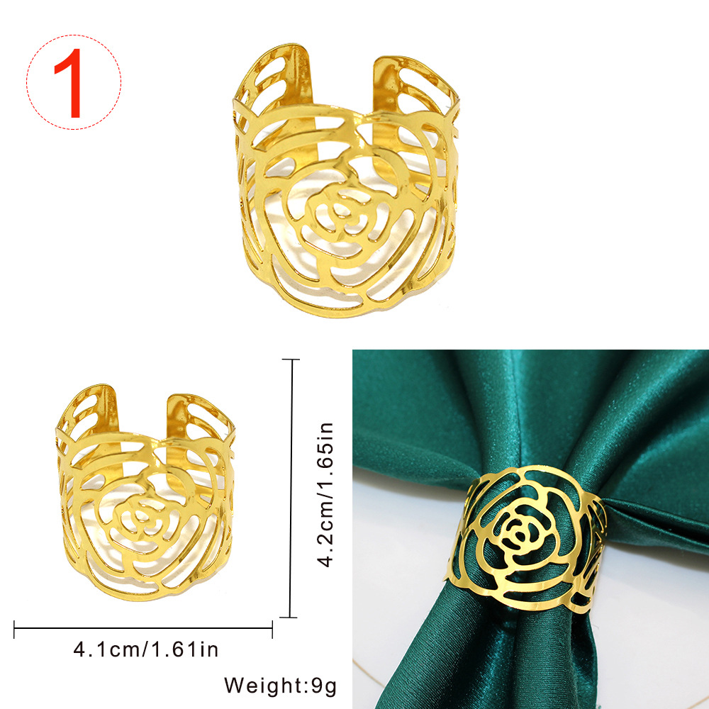 17g Weight Napkin ring Kitchen and drinking utensils 1 Piece Quantity Daily Occasion Metal Material Geometric Pattern Casual Style Casual Geometric Metal Napkin Ring 1 Piece 无
