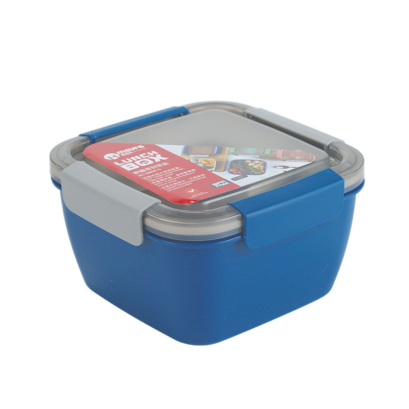 Caja de almuerzo de microondas caja de almuerzo compartimento de gran capacidad estudiante caja de almuerzo protección del medio ambiente hebilla de cuatro lados refrigerador PP crisper