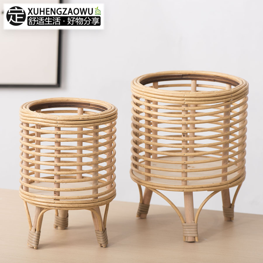 Pequeño pedido de costumbre de caña nórdica de estilo de piso de maceta de tejido a mano para dibujar la cantidad de descuento personalizada