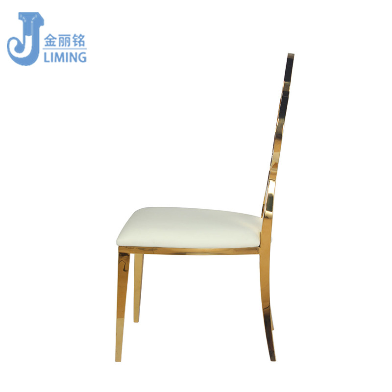 Muebles de comedor de estilo europeo SILLA DE ACERO INOXIDABLE PU cuero Silla de comedor de acero inoxidable ciruela Silla de comedor de metal fábrica al por mayor