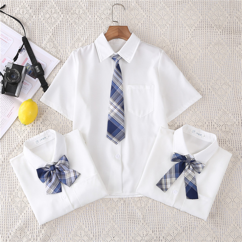 JK制服短袖衬衫女2022年新款宽松学生白色衬衣日系夏季打底上衣服