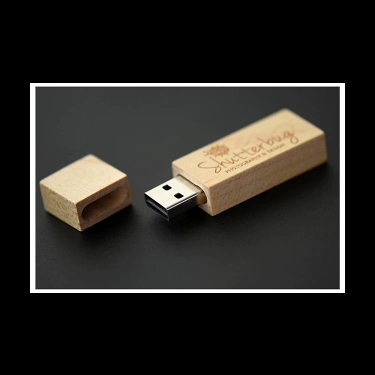 Квадратный деревянный USB флеш-накопитель, на заказ, 4–128 ГБ, с опциональной деревянной коробкой