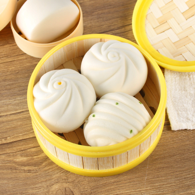 中式PU慢回弹仿真食物包子馒头花卷模型玩具解压减压捏捏乐食玩