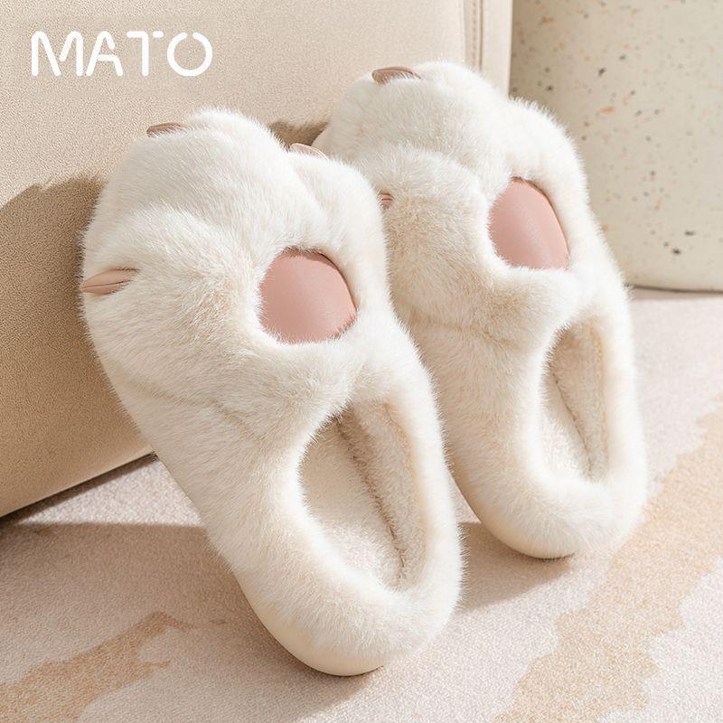 Cute Cat Paw Cotton Slippers for Women, Autumn and Winter Home Use, Student Dormitory Non-Slip Warm Plush Slippers with Heel Cover Cute Cat Paw Cotton Slippers for Women, Autumn and Winter Home Use, Student Dormitory Non-Slip Warm Plush Slippers with Heel Cover