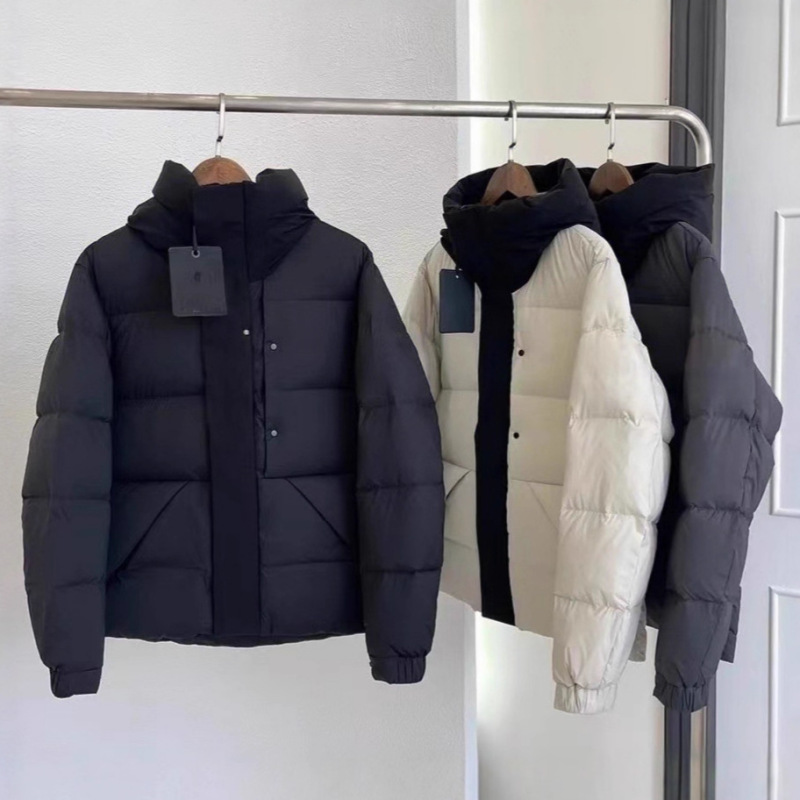 Madeira Mont Blanc down Jacket Black Warrior Solid Color Hooded Short Unisex Puffer Jacket Men's Coat Madeira Mont Blanc down Jacket Black Warrior Solid Color Hooded Short Unisex Puffer Jacket Men's Coat