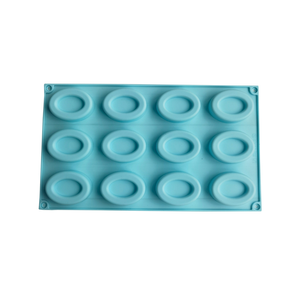 12 donuts elípticos 49 molde de silicona pastel helado pudín molde de postre jabón utensilios