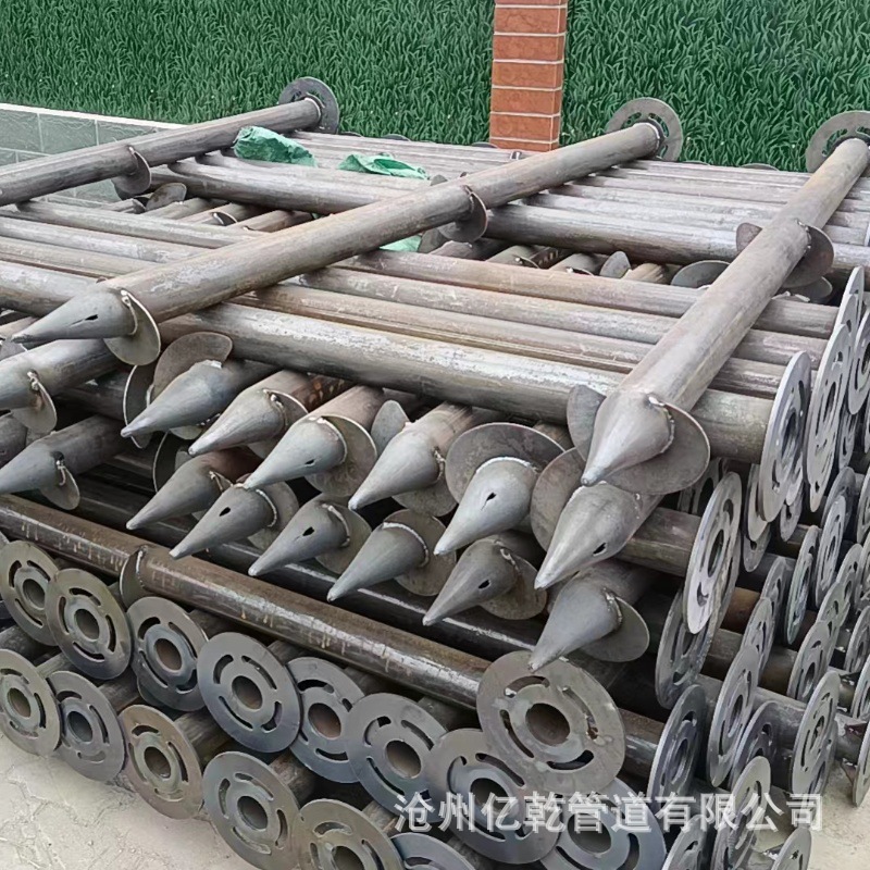 螺旋地桩灌注桩定制带法兰盘绞龙螺旋地锚光伏发电地桩大棚地螺丝-阿里巴巴