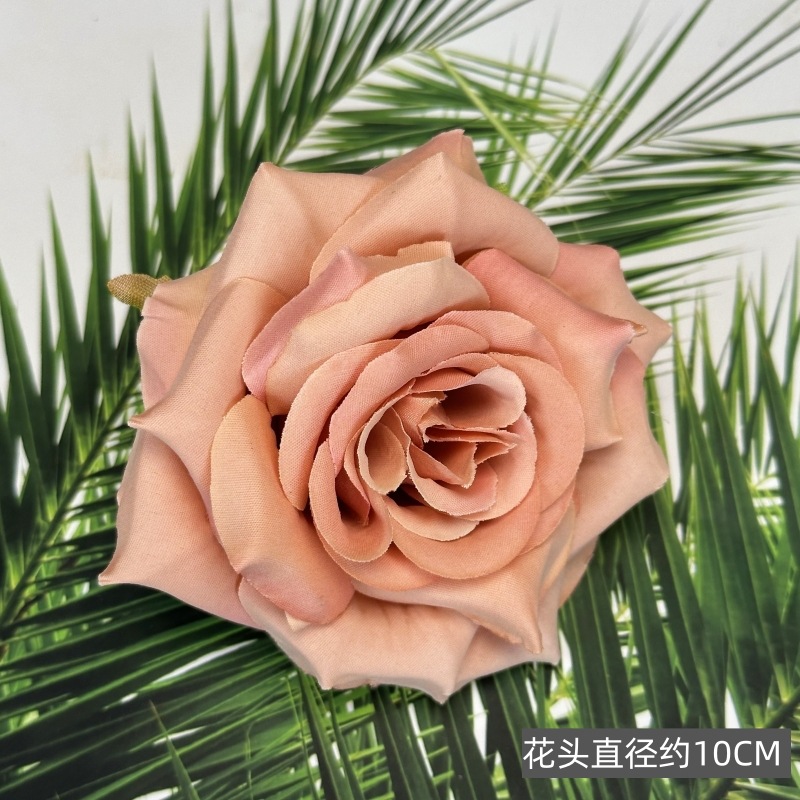 Franela artificial flor Rosa cabeza ramillete rojo boda flor pared tiro apoyos flor artificial arco flor artificial al por mayor