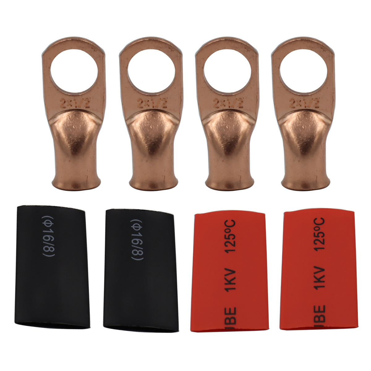 Power supply, ignition system accessories – Wofan Copper Lugs 4-Pack - 212-terminal4-red-black-heat-shrink-tube2