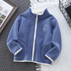 奧粒絨立領拉鏈衫新品春季外套休閒寬鬆衛衣男童裝上衣開衫批發