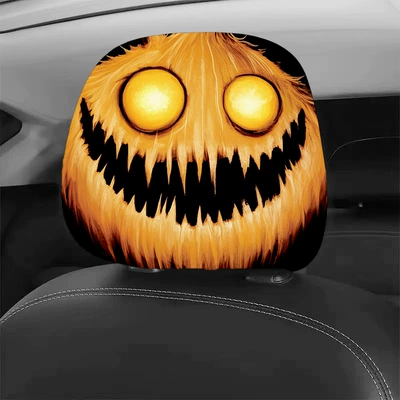 Sürətlər qutusu və əl tormozu başlıqları Car Headrest Cover Halloween Pumpkin - 2525cm-double-sided-printing-pack-of-two-yellow-pumpkin