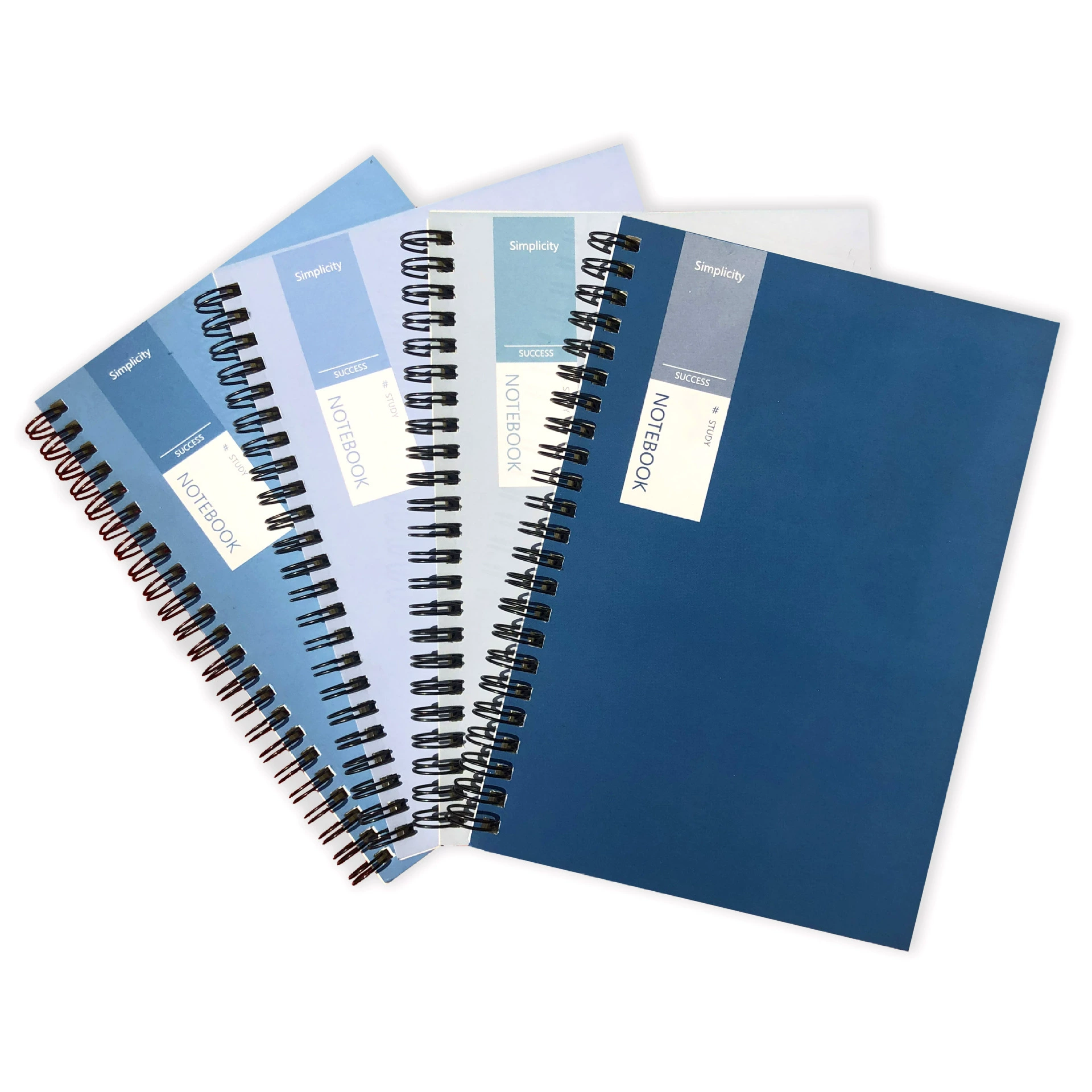 Spiral Notebook A5 / B5, 40 or 80 Sheets, Simple Coil Student Diary, 142×206 / 176×253 mm