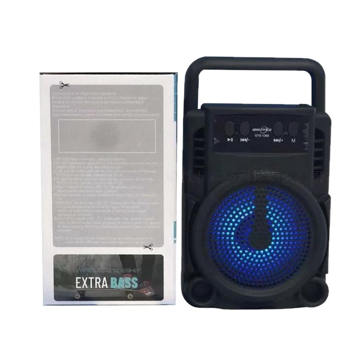 1360 altavoces Bluetooth inalámbricos portátiles al aire libre caseros subwoofer K canto cuadrado RGB audio Bluetooth 5.0