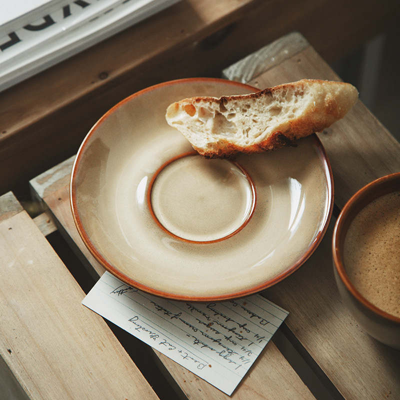 Horno retro transfronterizo taza de café y platillo traje de gran capacidad Taza de cerámica taza de agua taza de té simple taza creativa taza