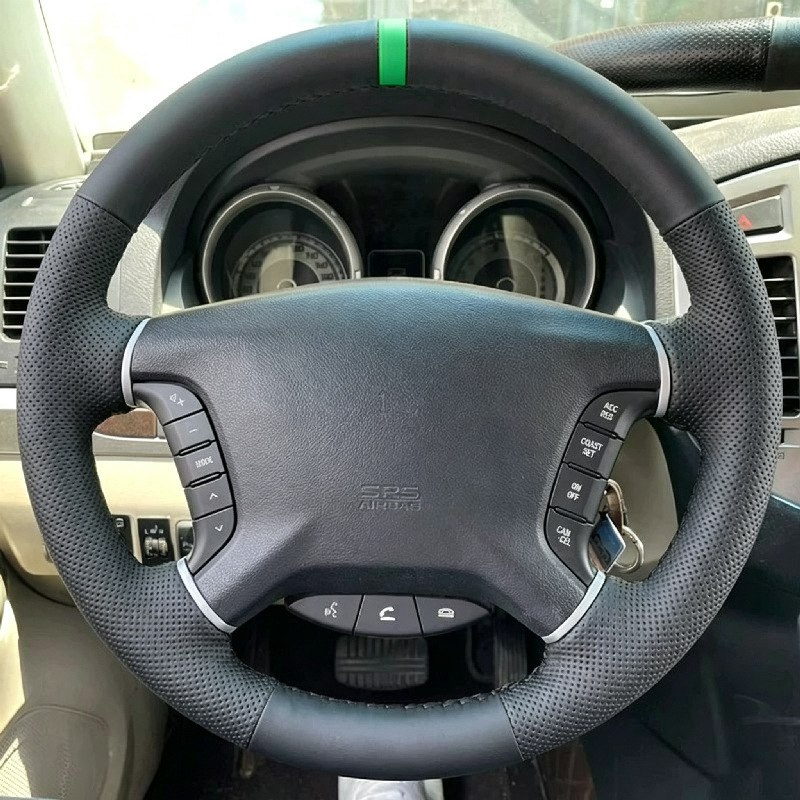 Mitsubishi imported Pajero V93 V97 steering wheel cover, hand-stitched, custom-fit, full-coverage design