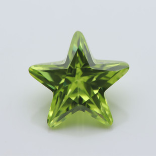 Factory Cubic Zirconia Five-pointed Star Apple Green Zircon Bare Stone Synthetic Gem Zircon Wholesale