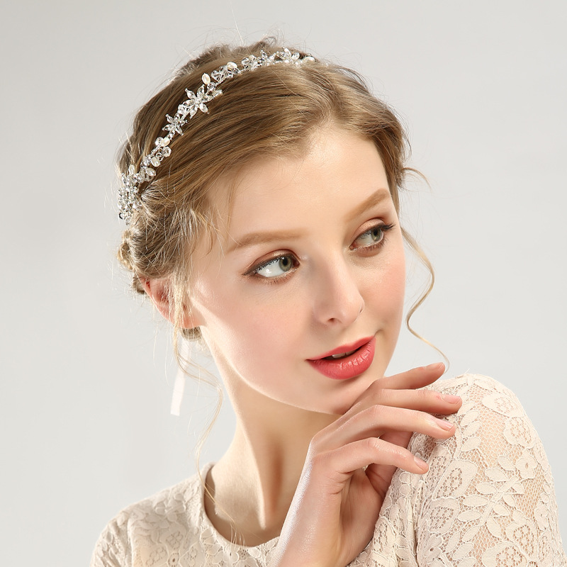 2019 niños Festival rendimiento joyería aleación rhinestone banda para el cabello blanco vestido de novia accesorios hechos a mano accesorios para el cabello banda para el cabello cumpleaños