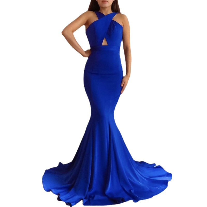 El Comercio exterior europeo y americano Amazon AliExpress desea vestido de noche de las mujeres nuevo fishtail sexy simple vestido de adelgazamiento image 5
