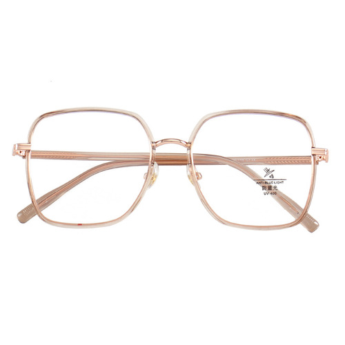 M2714 Korean style trendy retro anti-blue light plain mirror large frame square with prescription myopia glasses fashion