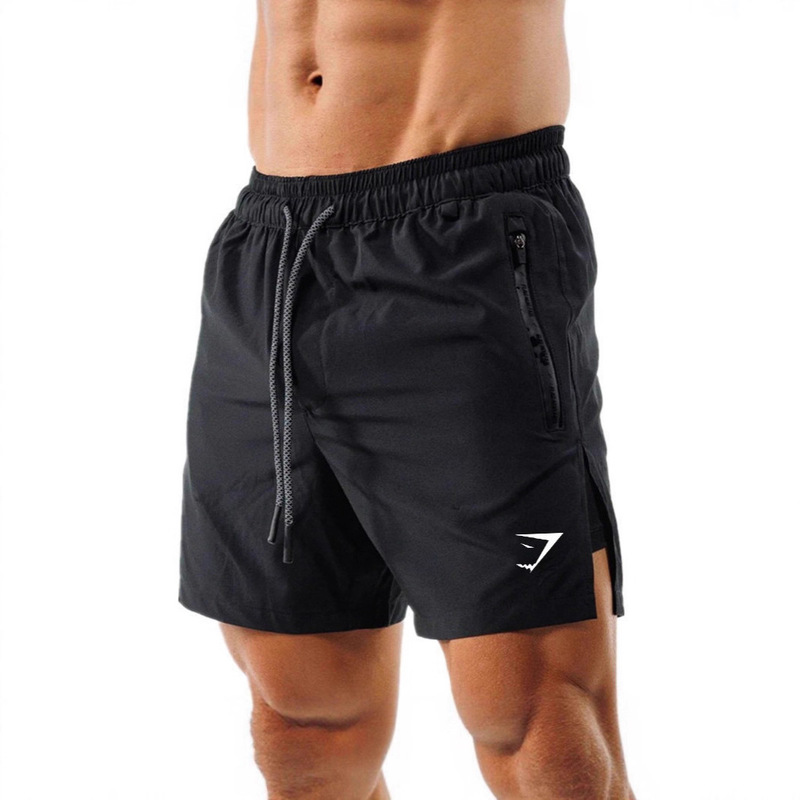 Gymshark Shorts Men's Summer 2-in-1 Double-Layer Shorts Muscle Sports Training Fitness Casual Loose Printing