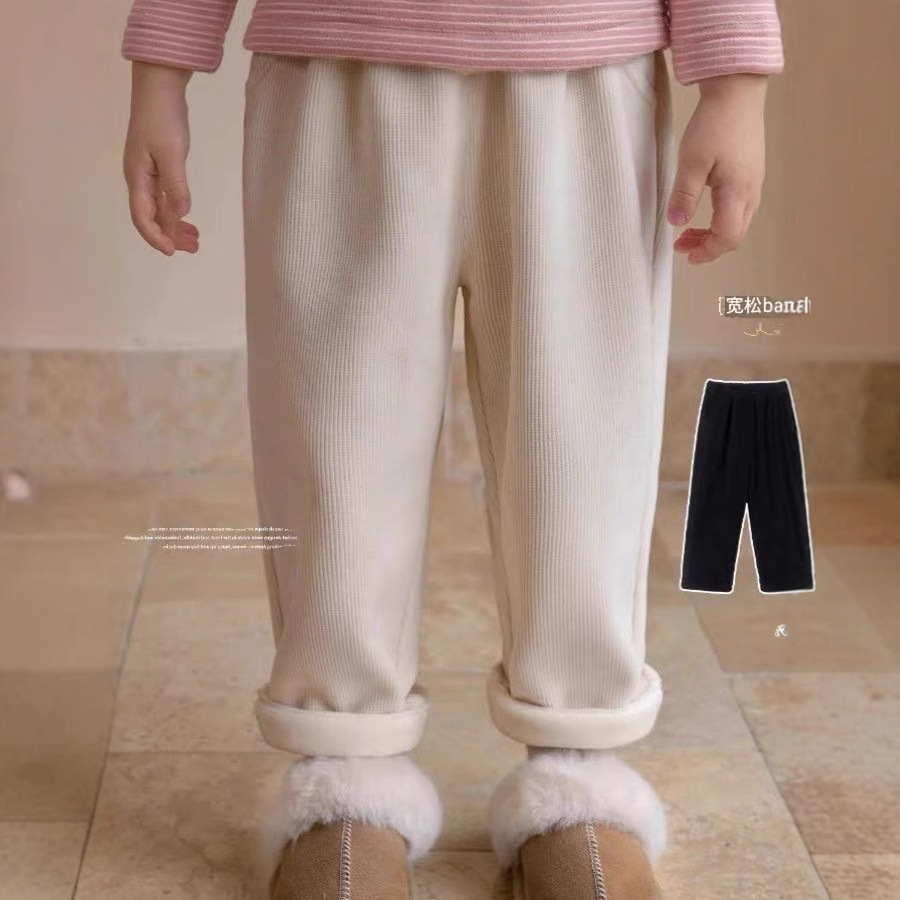 女童灯芯绒裤子秋冬新款加绒保暖休闲裤儿童宝宝洋气长裤0122A040