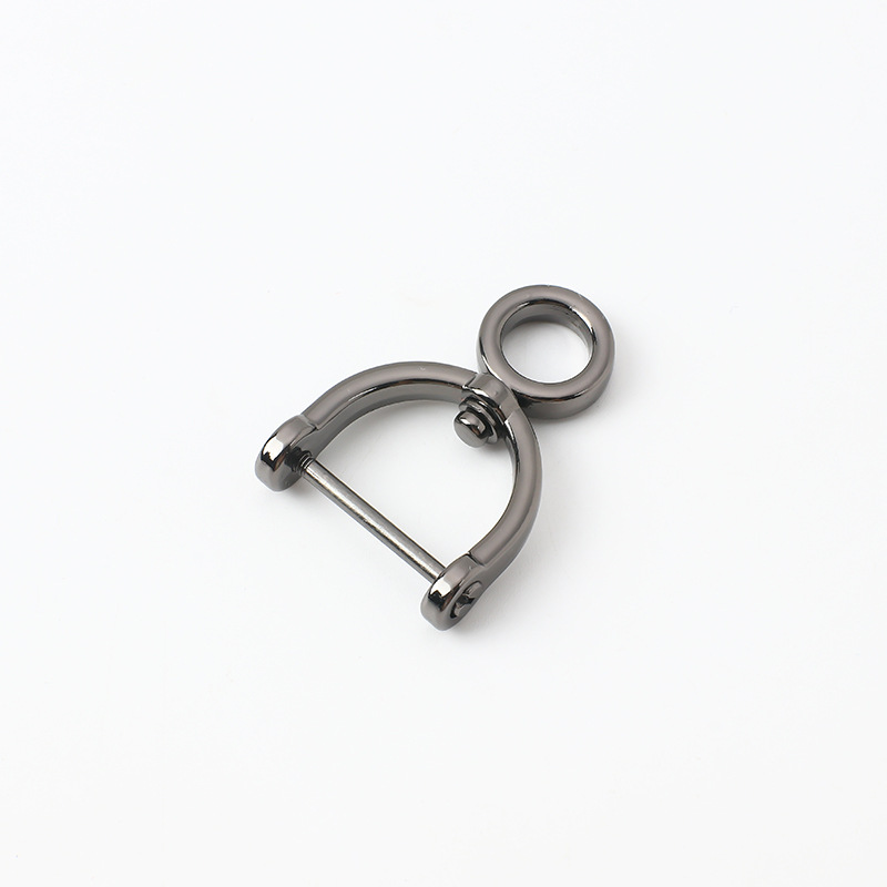 Hebilla Horseshoe en D para Bolsos 17mm de Aleación de Zinc Giratoria para Llaveros de Coche
