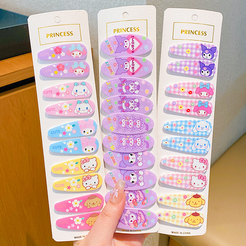 Clip de cabello auténtico para niños, clip de cabello rotos para chicas, clip de cabello no dañado, tarjeta de cabello de fresa, cartón de dibujos animados, clip de cabello lateral para bebés.