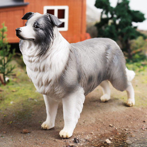 Border Collie Model Toy Car Simulation Animal Car Interior Men's Famous Dog Decorative Item Wolf Dog Car Ornament