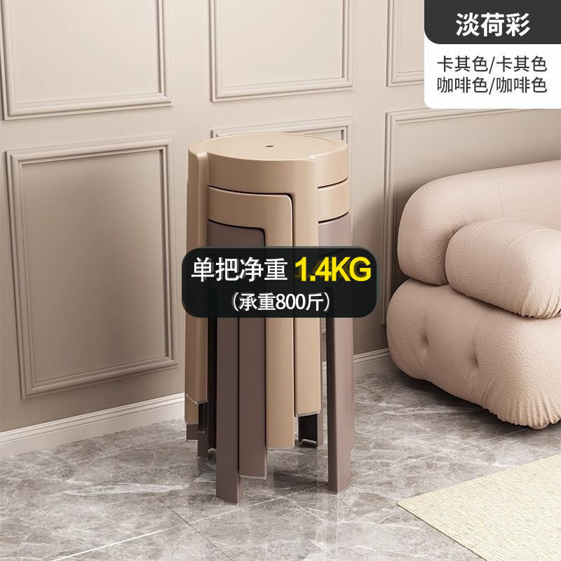 家用凳子加厚塑料可叠放摞叠餐桌板凳风车凳高圆凳胶凳子简约椅子|undefined