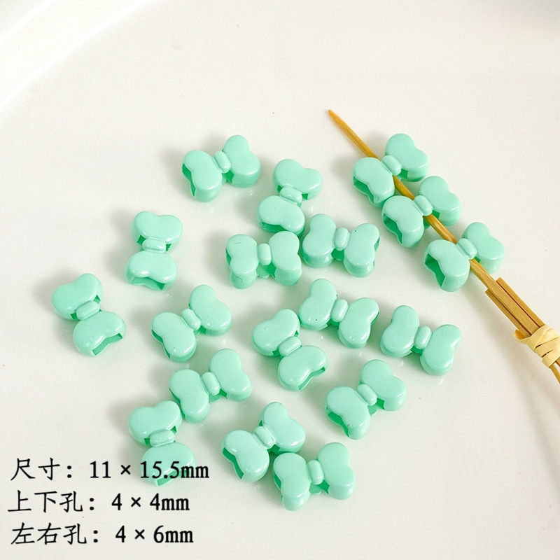 高荷クリーム色焼き漆ちょう結び四通ピアスビーズdiy携帯電話チェーンキーホルダー材料アクセサリー部品|undefined