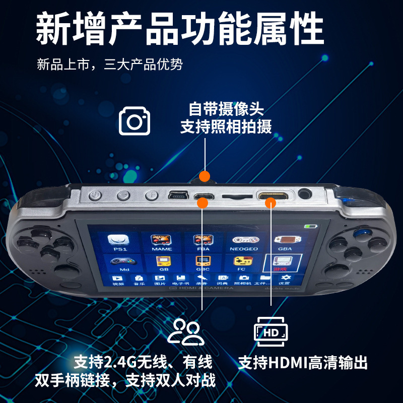 New Product 4.3inch A3 Double Version Handheld Retro Nostalgic Arcade 8g Dual Joystick Handheld Game Console Manufacturer Ready Stock