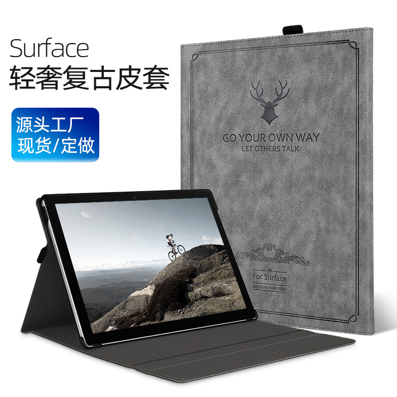For surface Protective Case pro9 8 Tablet PC Pro4 5 6 7 Leather Case GO3 2 Deer Head