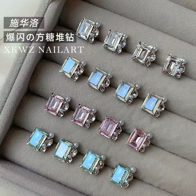 French Red Rose Super Flash Nail Art Jewelry Exquisite Sexy Style Big Red Pile Diamond Popular Nail Decoration Diamond Wholesale