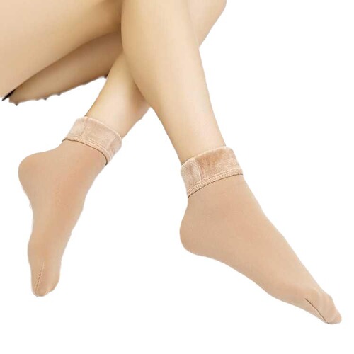 Women's Snow Ground Socks, Fleece Lined and Thick, Unisex Medium Calf Socks, Wholesale, Winter Warmth, Autumn and Winter Long Calf Socks