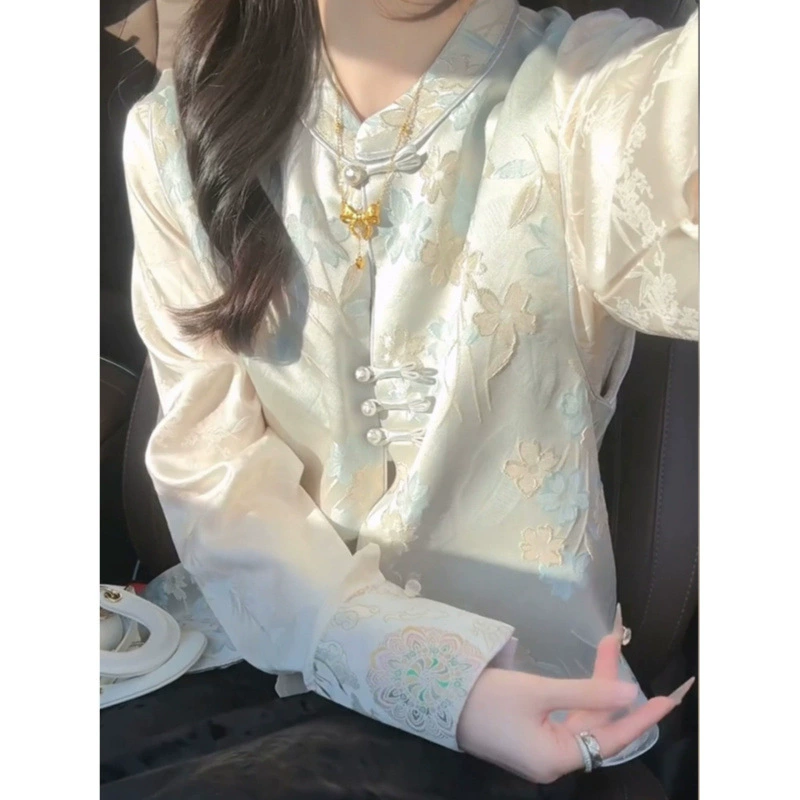 2025 женская одежда новая весна носить полный набор новой китайской вышивки в стиле жаккардовой лошади